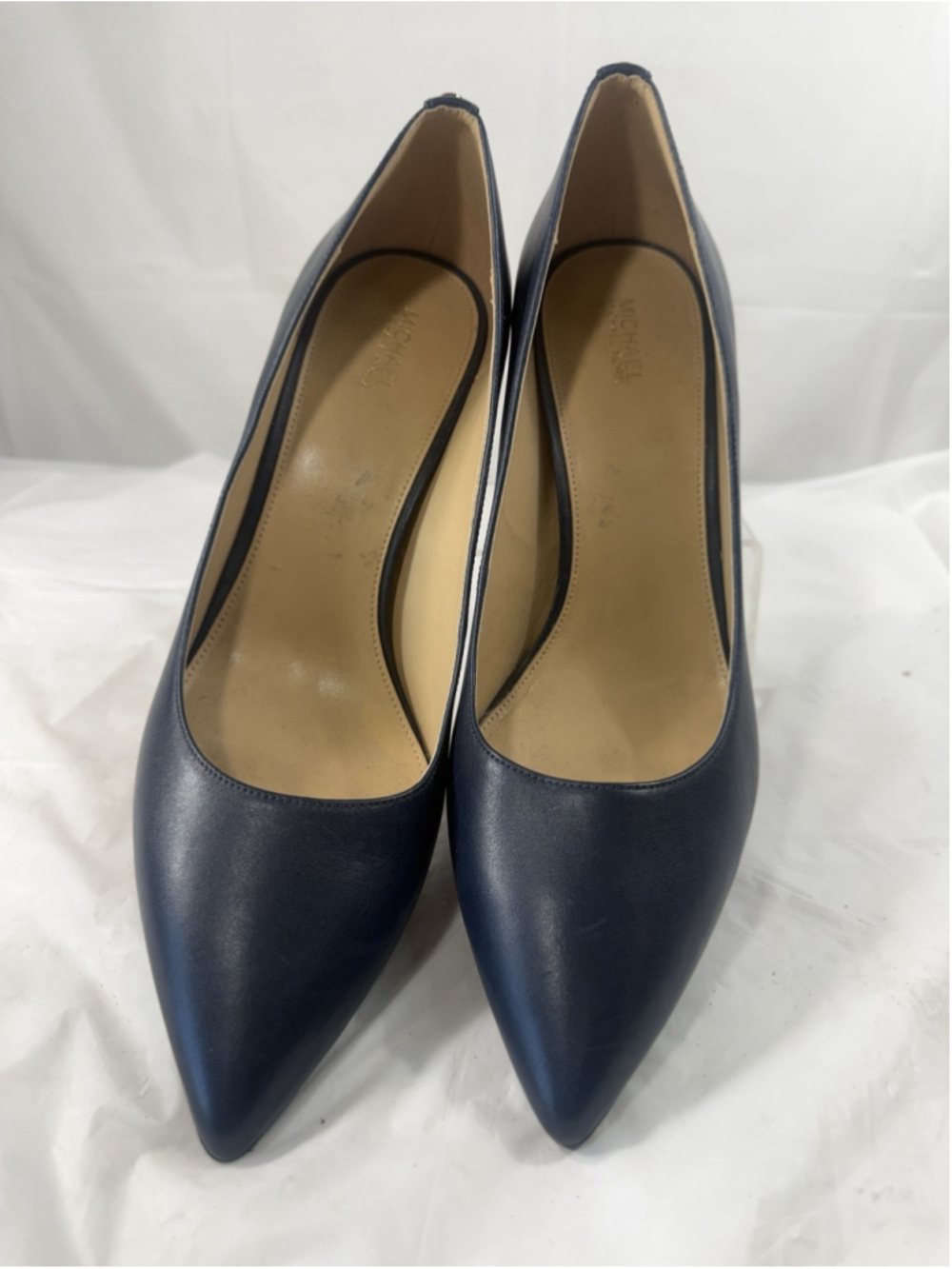 Michael Kors Alina Flex Navy Leather Pointed Toe Pumps Heels Women’s Size 10M - Picture 10 of 16